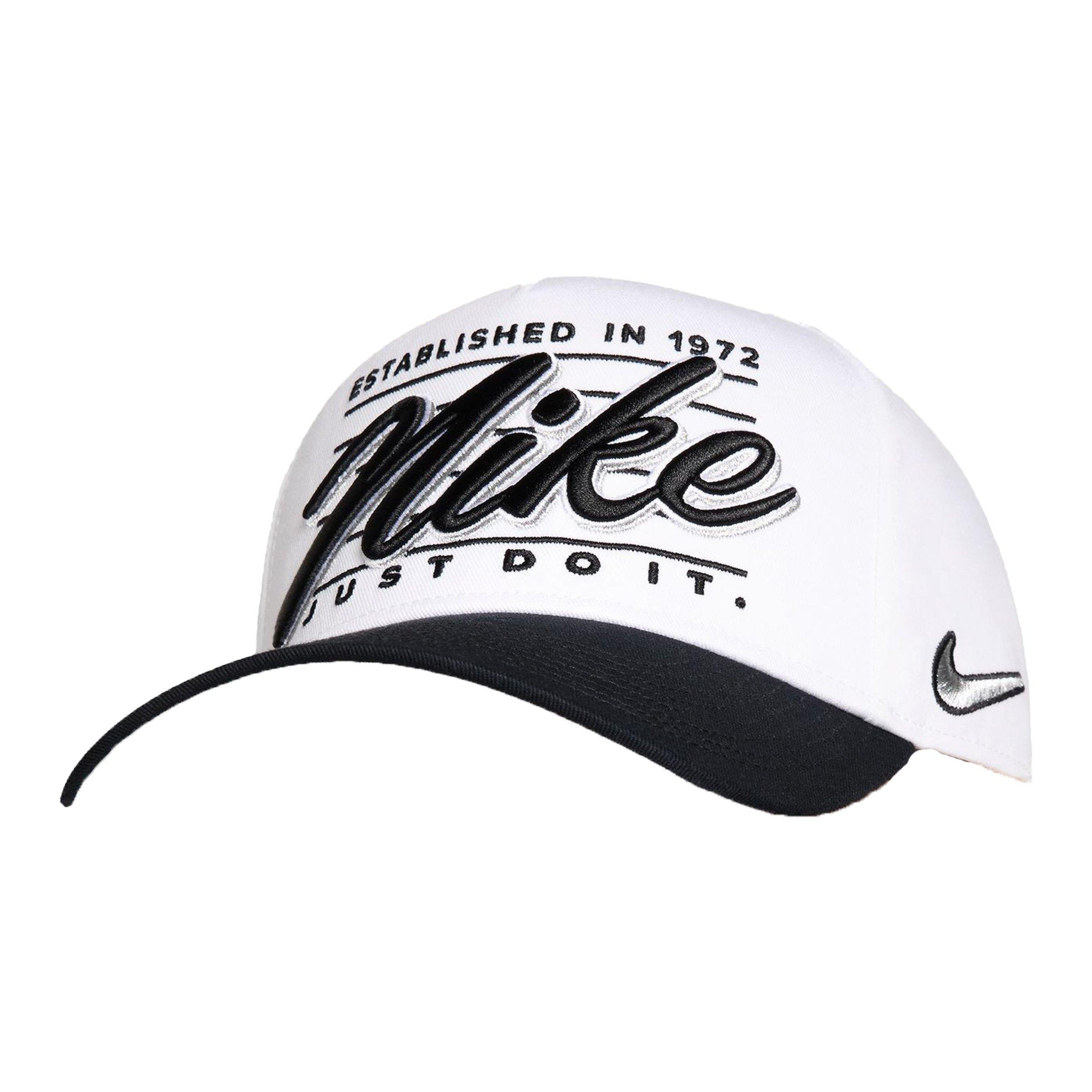 Nike Rise Cap A-Frame 'Nike Script' Snapback Hat-White/Black - WHITE/BLACK
